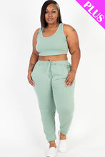 Load image into Gallery viewer, Plus Size French Terry Cropped Tank Top &amp; Joggers Set (CAPELLA)