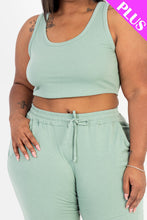 Load image into Gallery viewer, Plus Size French Terry Cropped Tank Top &amp; Joggers Set (CAPELLA)