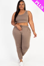 Load image into Gallery viewer, Plus Size French Terry Cropped Tank Top &amp; Joggers Set (CAPELLA)