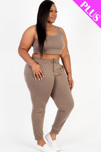 Load image into Gallery viewer, Plus Size French Terry Cropped Tank Top &amp; Joggers Set (CAPELLA)