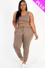 Load image into Gallery viewer, Plus Size French Terry Cropped Tank Top &amp; Joggers Set (CAPELLA)