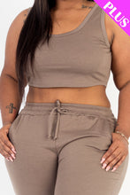 Load image into Gallery viewer, Plus Size French Terry Cropped Tank Top &amp; Joggers Set (CAPELLA)