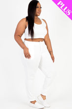 Load image into Gallery viewer, Plus Size French Terry Cropped Tank Top &amp; Joggers Set (CAPELLA)