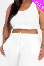 Load image into Gallery viewer, Plus Size French Terry Cropped Tank Top &amp; Joggers Set (CAPELLA)