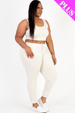 Load image into Gallery viewer, Plus Size French Terry Cropped Tank Top &amp; Joggers Set (CAPELLA)
