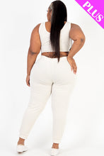 Load image into Gallery viewer, Plus Size French Terry Cropped Tank Top &amp; Joggers Set (CAPELLA)