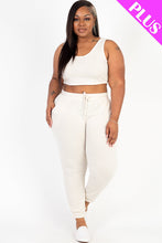 Load image into Gallery viewer, Plus Size French Terry Cropped Tank Top &amp; Joggers Set (CAPELLA)