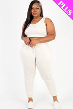 Load image into Gallery viewer, Plus Size French Terry Cropped Tank Top &amp; Joggers Set (CAPELLA)