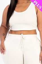 Load image into Gallery viewer, Plus Size French Terry Cropped Tank Top &amp; Joggers Set (CAPELLA)