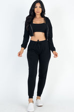 Load image into Gallery viewer, French Terry Cropped Cami with Zip-up Jacket and Joggers Set (CAPELLA)