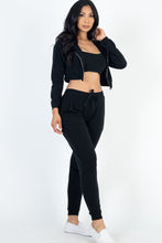 Load image into Gallery viewer, French Terry Cropped Cami with Zip-up Jacket and Joggers Set (CAPELLA)