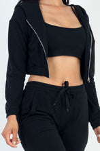 Load image into Gallery viewer, French Terry Cropped Cami with Zip-up Jacket and Joggers Set (CAPELLA)