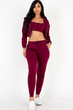Load image into Gallery viewer, French Terry Cropped Cami with Zip-up Jacket and Joggers Set (CAPELLA)