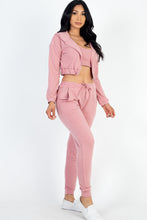 Load image into Gallery viewer, French Terry Cropped Cami with Zip-up Jacket and Joggers Set (CAPELLA)