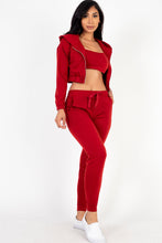 Load image into Gallery viewer, French Terry Cropped Cami with Zip-up Jacket and Joggers Set (CAPELLA)