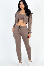 Load image into Gallery viewer, French Terry Cropped Cami with Zip-up Jacket and Joggers Set (CAPELLA)