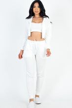 Load image into Gallery viewer, French Terry Cropped Cami with Zip-up Jacket and Joggers Set (CAPELLA)
