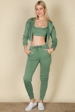 Load image into Gallery viewer, French Terry Cropped Cami with Zip-up Jacket and Joggers Set (CAPELLA)