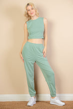 Load image into Gallery viewer, French Terry Elastic Waist Tank Top &amp; Joggers Set (CAPELLA)