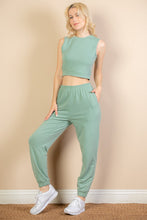 Load image into Gallery viewer, French Terry Elastic Waist Tank Top &amp; Joggers Set (CAPELLA)