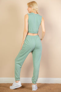 French Terry Elastic Waist Tank Top & Joggers Set (CAPELLA)