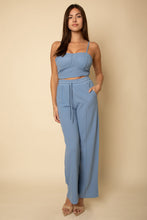 Load image into Gallery viewer, Bustier Crop Cami Top &amp; Slant Pocket Straight Pants (CAPELLA)