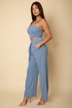 Load image into Gallery viewer, Bustier Crop Cami Top &amp; Slant Pocket Straight Pants (CAPELLA)