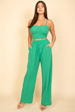 Load image into Gallery viewer, Bustier Crop Cami Top &amp; Slant Pocket Straight Pants (CAPELLA)
