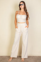 Load image into Gallery viewer, Bustier Crop Cami Top &amp; Slant Pocket Straight Pants (CAPELLA)