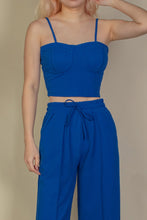 Load image into Gallery viewer, Bustier Crop Cami Top &amp; Slant Pocket Straight Pants (CAPELLA)