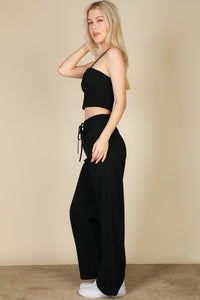 Bustier Crop Cami Top & Slant Pocket Straight Pants (CAPELLA)