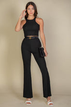 Load image into Gallery viewer, Ribbed Cropped Top and Bootcut Pants Sets (CAPELLA)
