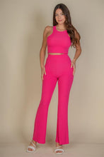 Load image into Gallery viewer, Ribbed Cropped Top and Bootcut Pants Sets (CAPELLA)