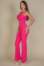 Load image into Gallery viewer, Ribbed Cropped Top and Bootcut Pants Sets (CAPELLA)