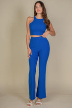 Load image into Gallery viewer, Ribbed Cropped Top and Bootcut Pants Sets (CAPELLA)