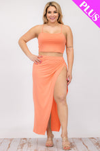 Load image into Gallery viewer, Plus Size Crop Cami &amp; Split Thigh Maxi Skirt Set (CAPELLA)