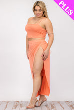 Load image into Gallery viewer, Plus Size Crop Cami &amp; Split Thigh Maxi Skirt Set (CAPELLA)