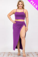 Load image into Gallery viewer, Plus Size Crop Cami &amp; Split Thigh Maxi Skirt Set (CAPELLA)
