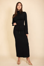 Load image into Gallery viewer, Mock Neck Bell Sleeve Crop Top &amp; Maxi Skirt Set (CAPELLA)