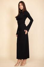 Load image into Gallery viewer, Mock Neck Bell Sleeve Crop Top &amp; Maxi Skirt Set (CAPELLA)