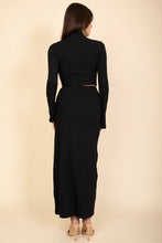 Load image into Gallery viewer, Mock Neck Bell Sleeve Crop Top &amp; Maxi Skirt Set (CAPELLA)