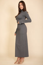 Load image into Gallery viewer, Mock Neck Bell Sleeve Crop Top &amp; Maxi Skirt Set (CAPELLA)