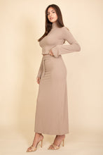 Load image into Gallery viewer, Mock Neck Bell Sleeve Crop Top &amp; Maxi Skirt Set (CAPELLA)