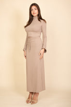 Load image into Gallery viewer, Mock Neck Bell Sleeve Crop Top &amp; Maxi Skirt Set (CAPELLA)