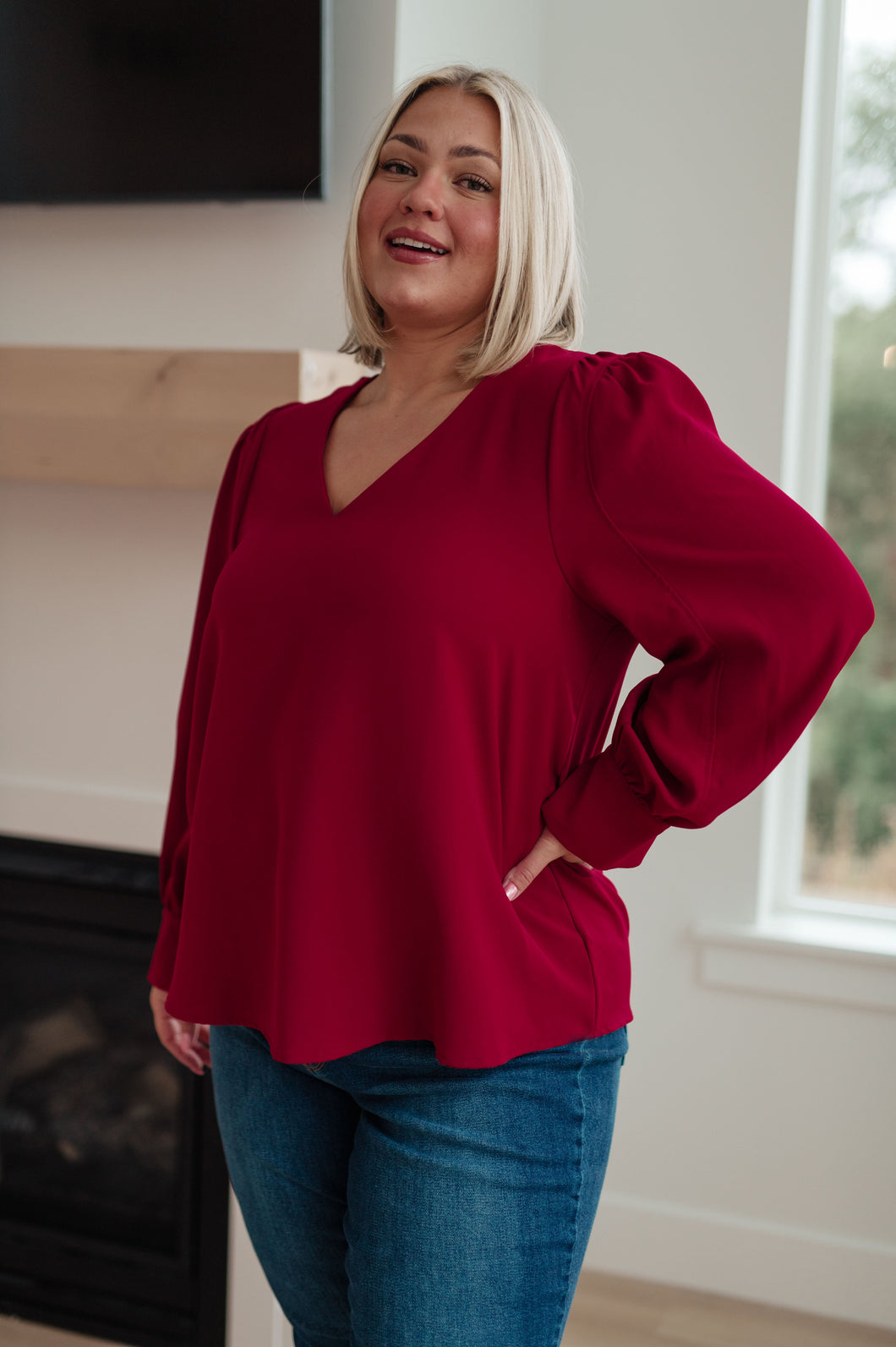 Jodifl Back in Business V-Neck Blouse