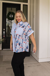 Jodifl Best Of Both Worlds Button Down Top