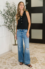 Load image into Gallery viewer, Andree By Unit Buttoned Up Buttercup Sleeveless Top in Black