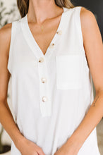 Load image into Gallery viewer, Andree By Unit Buttoned Up Buttercup Sleeveless Top in Ivory