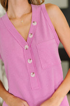 Load image into Gallery viewer, Andree By Unit Buttoned Up Buttercup Sleeveless Top in Magenta Glow