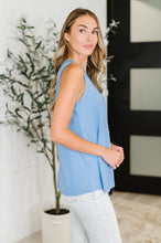 Load image into Gallery viewer, Andree By Unit Buttoned Up Buttercup Sleeveless Top in Ocean Blue
